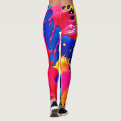 カラフルアートワークの絵を描滴下 レギンス (裏面)