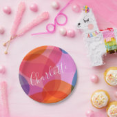 カラフルアート抽象芸術パーソナライズされた名 ペーパープレート (パーティー)