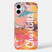 カラフルアート抽象芸術大理石の渦巻きパーソナライズされた Case-Mate iPhoneケース (裏面)