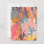 カラフルアート抽象芸術大理石スワールデザイン ノートカード (裏面)