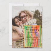 カラフルアート水絵を描色結婚の写真 招待状 (正面)