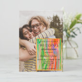 カラフルアート水絵を描色結婚の写真 招待状 (スタンド正面)