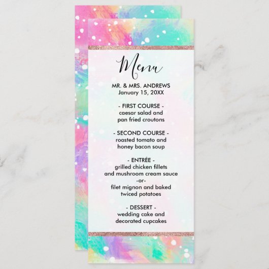 カラフルアート絵を描抽象芸術水玉模様 メニュー (正面/裏面)