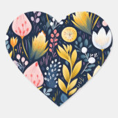 カラフルアート花 ハートシール (正面)