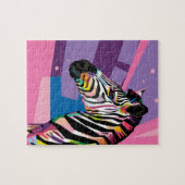 カラフルアーポップ・アートのトゼブラポートレート ジグソーパズル (横)