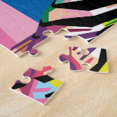 カラフルアーポップ・アートのトゼブラポートレート ジグソーパズル (側面)