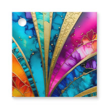 カラフルアールデコギフトラベル