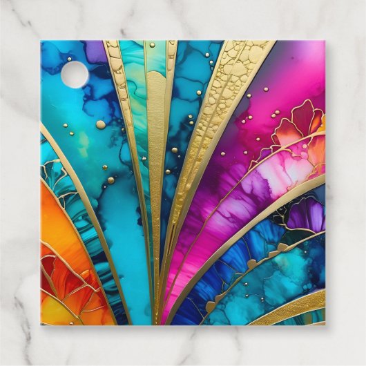 カラフルアールデコギフトラベル フェイバータグ (正面)