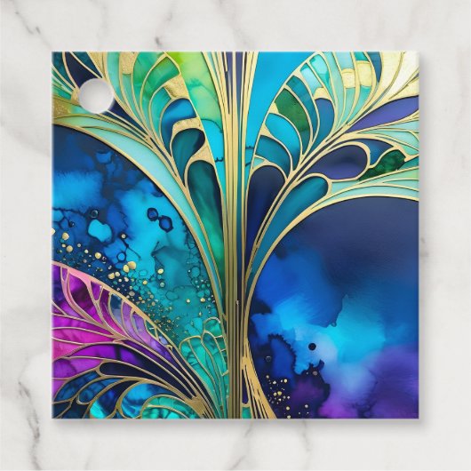 カラフルアールデコギフトラベル フェイバータグ (正面)