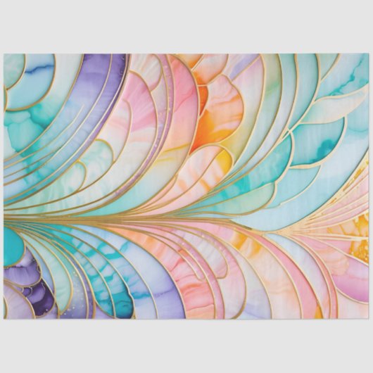 カラフルアールデコティッシュペーパー 薄葉紙 (正面)