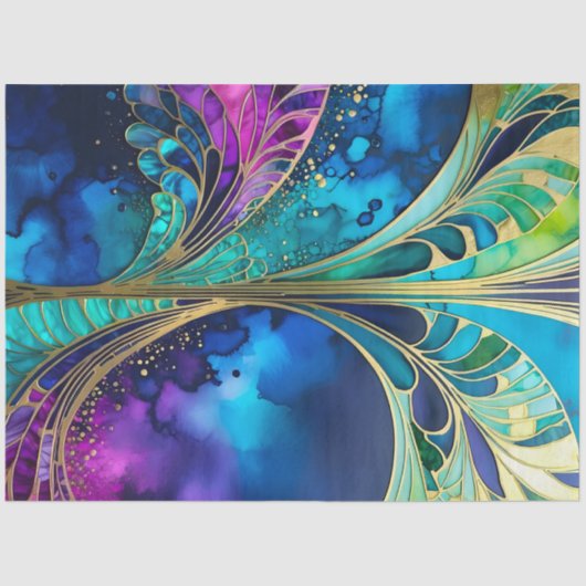 カラフルアールデコティッシュペーパー 薄葉紙 (正面)