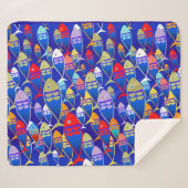 カラフルアールデコデザイン シェルパブランケット (正面(横))