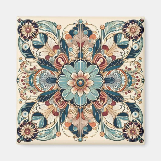 カラフルアールデコデザイン マグネット (正面)