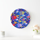 カラフルアールデコデザイン ラージ壁時計 (ホーム)