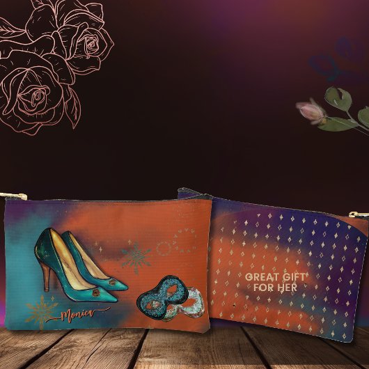 カラフルアールデコハイヒール アクセサリーポーチ