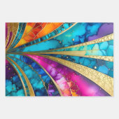 カラフルアールデコ包装紙シート ラッピングペーパーシート (正面)