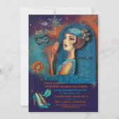 カラフルアールデコ大晦日パーティの招待状 招待状 (正面)