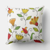 カラフルアールデコ大花白 クッション (裏面)