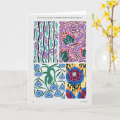 カラフルアールヌーボーグラフィックデザイン花 カード (黄色い花)