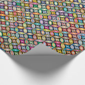 カラフルアールヌーボーフローラ ラッピングペーパー (コーナー)