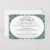 カラフルアールヌーボー結婚の詳細カード(セット#2) エンクロージャーカード (正面/裏面)