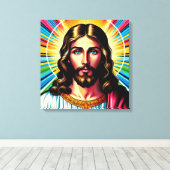 カラフルイエスのキャンバスのアート！ キャンバスプリント (インサイチュ (ウッドフロア))