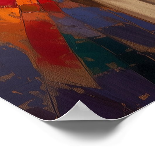 カラフルイエスキリストポートレート抽象芸術モザイクアート ポスター (角)