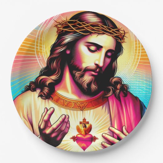 カラフルイエス紙プレート! ペーパープレート (正面)