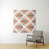 カラフルイカットパターンのヴィンテージスタイル。エレガント タペストリー (インサイチュ(横))