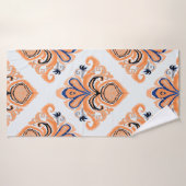 カラフルイカットパターンのヴィンテージスタイル。エレガント バスタオル (バスタオル)