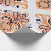 カラフルイカットパターンのヴィンテージスタイル。エレガント ラッピングペーパー (角)