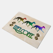 カラフルイタリアンGreyhounds ドアマット (アングル)