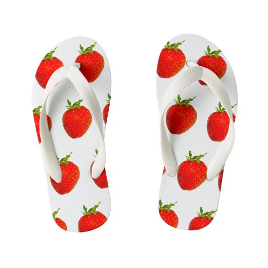 カラフルイチゴ赤4リズペアビーチサンダル キッズビーチサンダル (フットベッド)