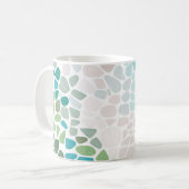 カラフルイニシャルマグカップ付きシーガラス コーヒーマグカップ (正面左)