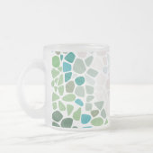 カラフルイニシャルマグカップ付きシーガラス フロストグラスマグカップ (左)