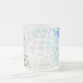 カラフルイニシャルマグカップ付きシーガラス フロストグラスマグカップ (中央)