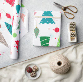 カラフルイラストレーションの可愛い子供へ木 ラッピングペーパー