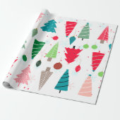 カラフルイラストレーションの可愛い子供へ木 ラッピングペーパー (アンロールド)