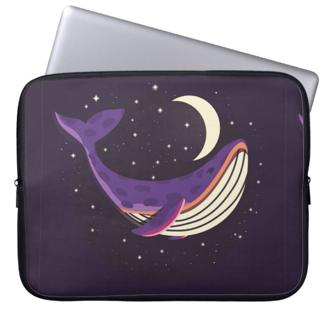 カラフルイラストレーションポートレート ラップトップスリーブ (正面)