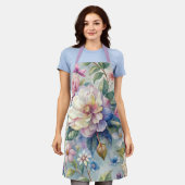 カラフルインスパイアヴィンテージ花 エプロン (着用した状態)