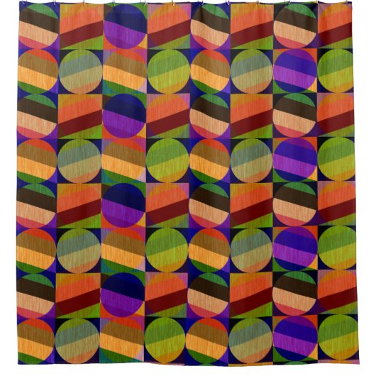 カラフルインスパイアヴィンテージ シャワーカーテン (正面)