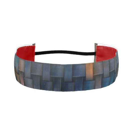 カラフルインターレースデザインから成るストライプ アスレチックヘッドバンド (正面)