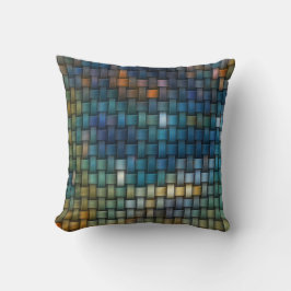 カラフルインターレースデザインから成るストライプ クッション