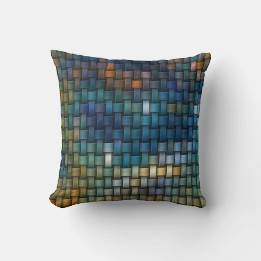 カラフルインターレースデザインから成るストライプ クッション (正面)