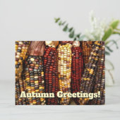 カラフルインディアンコーンのカーネルフォトポストカード 招待状 (スタンド正面)