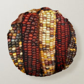 カラフルインディアンコーンのカーネルフォト ラウンドクッション (裏面)