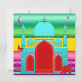 カラフルインディアンファンタジー子供の誕生日招待状 招待状 (裏面)