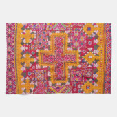 カラフルインディアン刺しゅうプリント キッチンタオル (横)