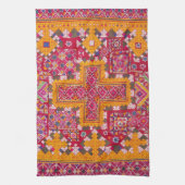 カラフルインディアン刺しゅうプリント キッチンタオル (縦)