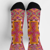 カラフルインディアン刺しゅうプリント ソックス (上部)